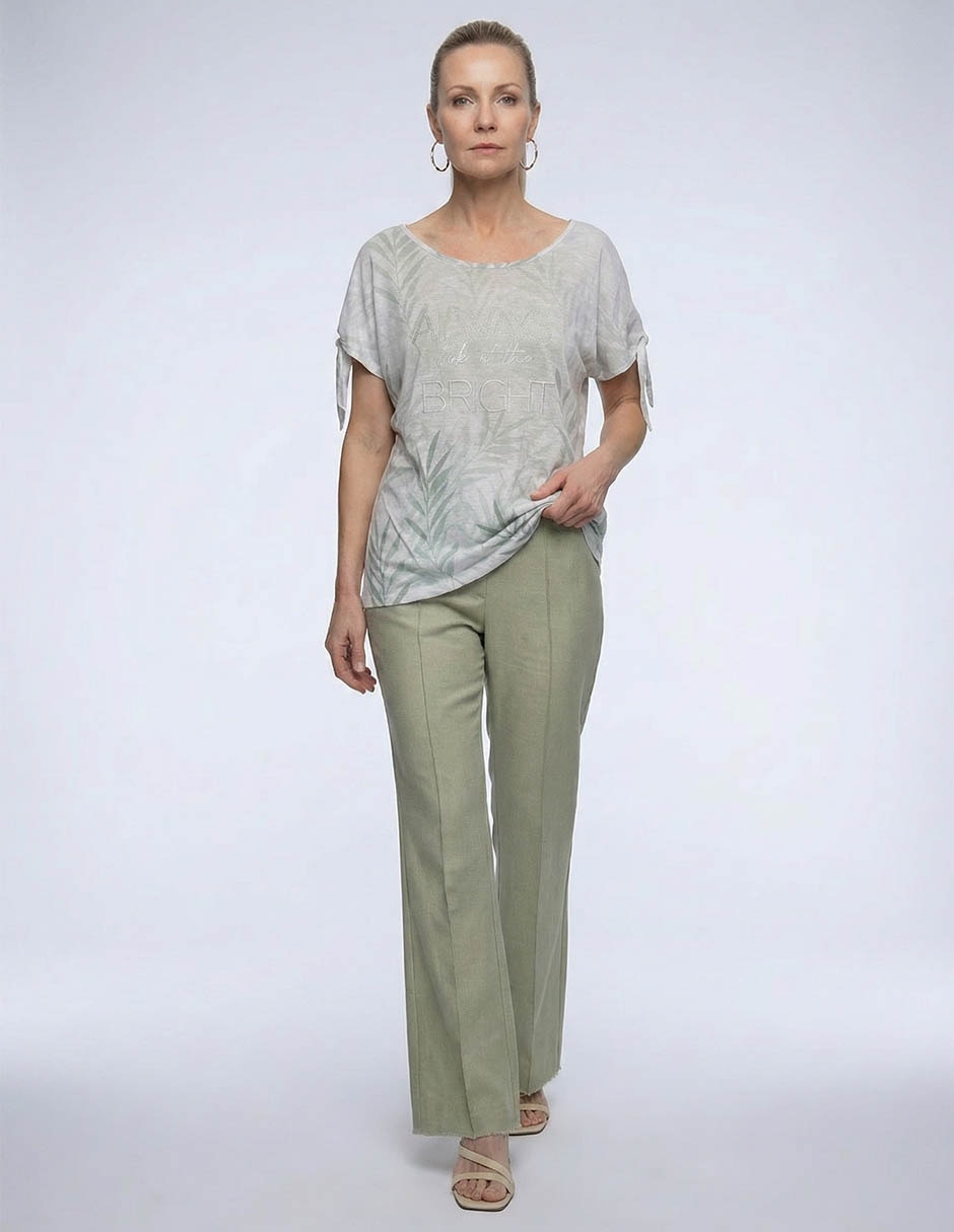 Blusa manga corta cuello redondo para mujer 5