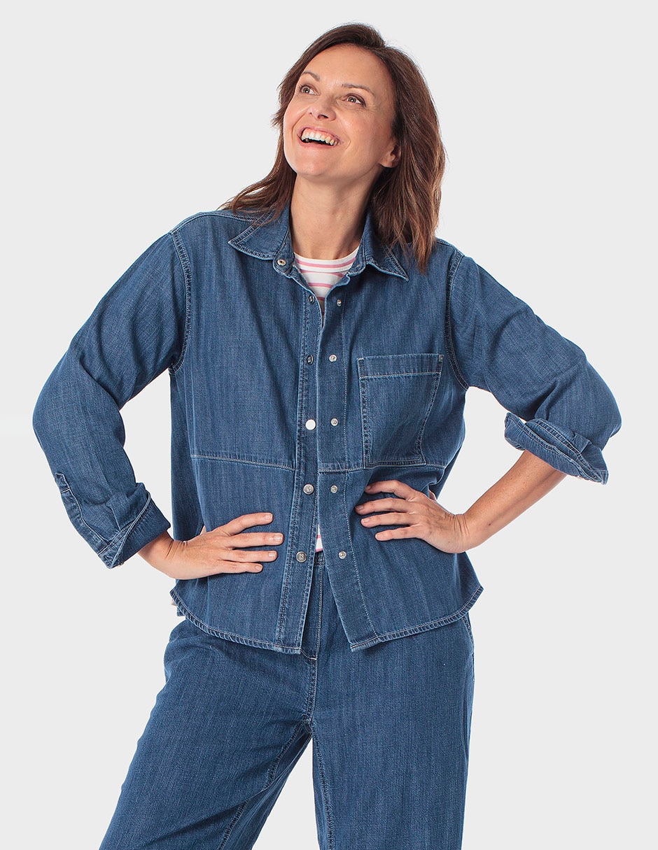 Chamarra denim de mezclilla para mujer Chamarra denim de mezclilla para mujer