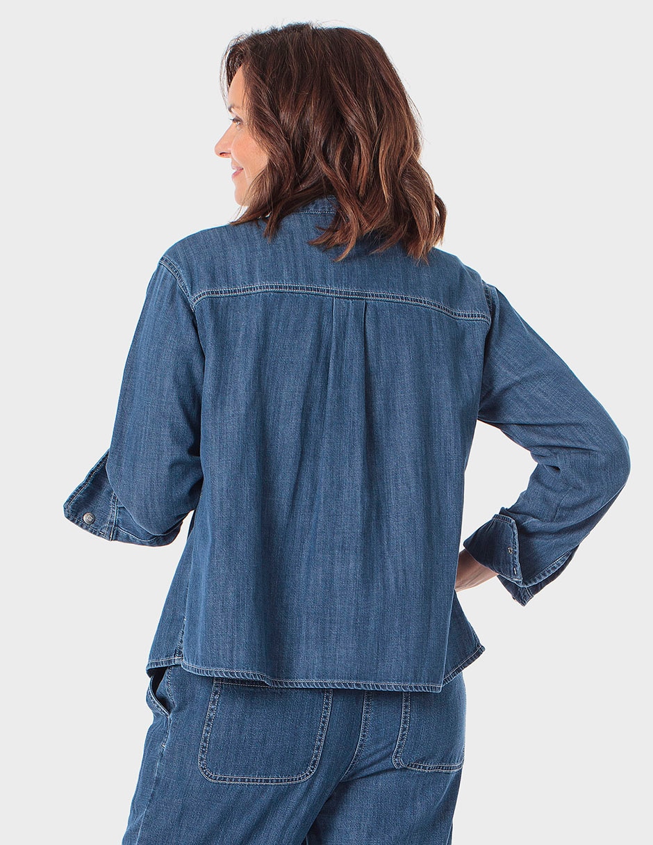 Chamarra denim de mezclilla para mujer 2