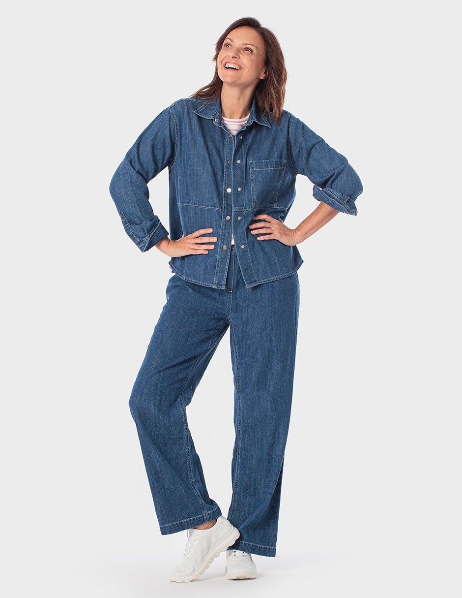 Chamarra denim Punt Roma de mezclilla para mujer
