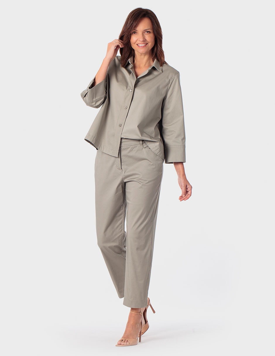 Blusa camisera Punt Roma manga 3/4 para mujer