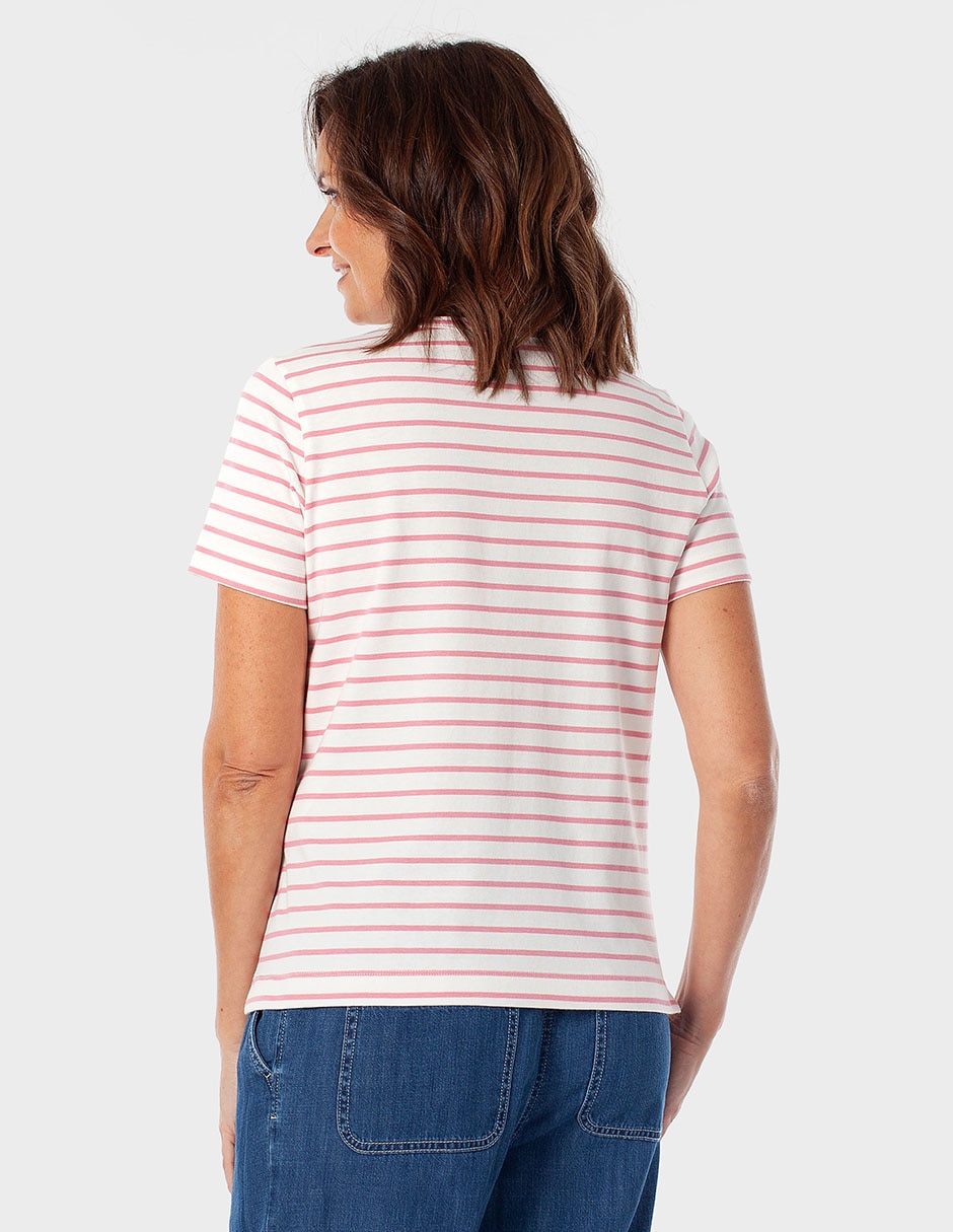 Playera manga corta Punt Roma cuello redondo para mujer