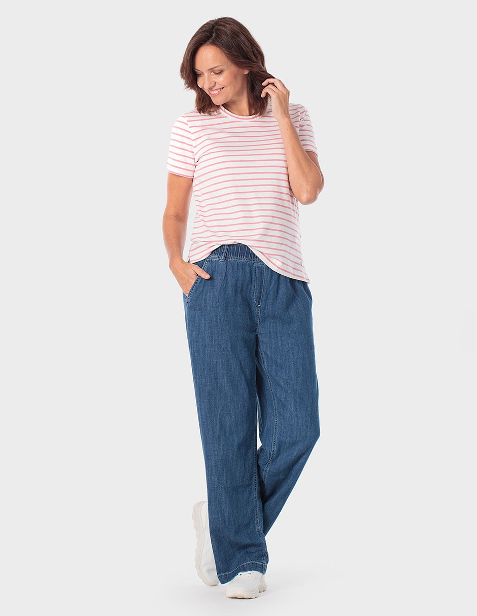 Playera manga corta Punt Roma cuello redondo para mujer
