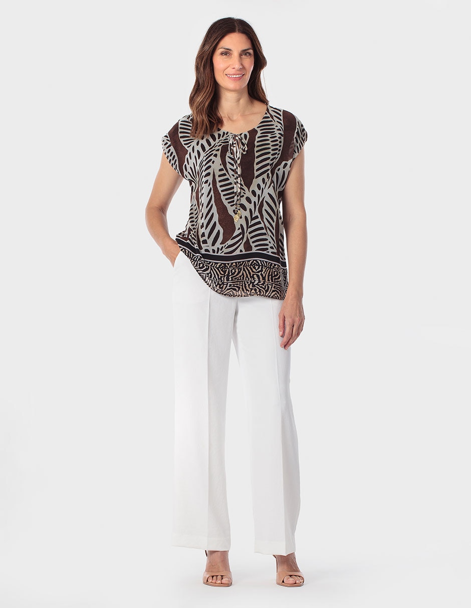 Blusa Punt Roma manga corta para mujer