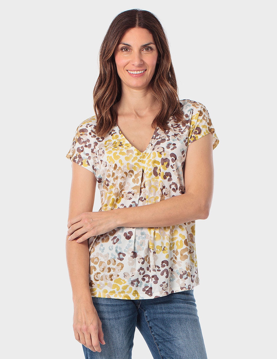 Playera manga corta cuello v para mujer Playera manga corta cuello v para mujer