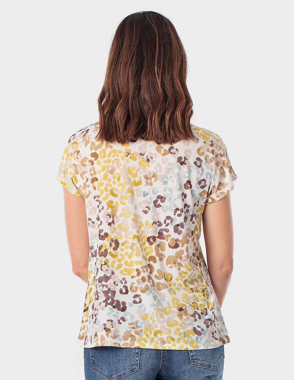 Playera manga corta Punt Roma cuello v para mujer