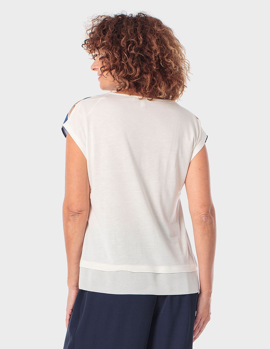 Blusa Punt Roma manga corta para mujer