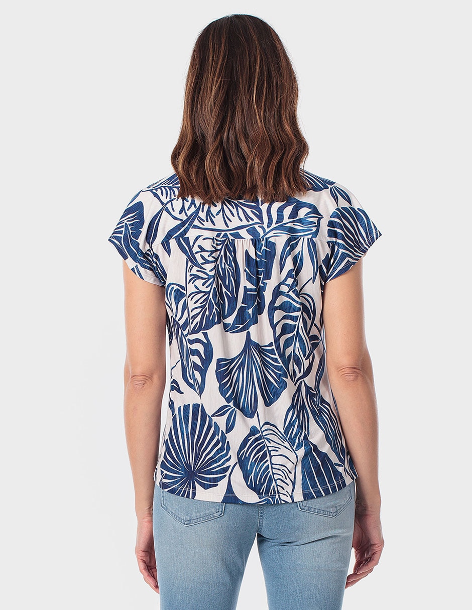 Playera manga corta Punt Roma cuello v para mujer
