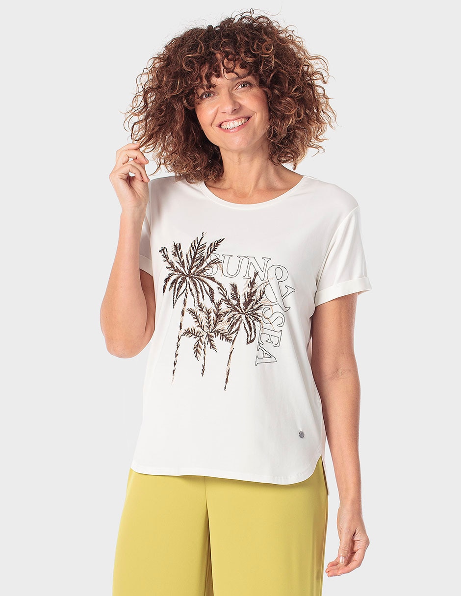 Playera manga corta cuello redondo para mujer 1