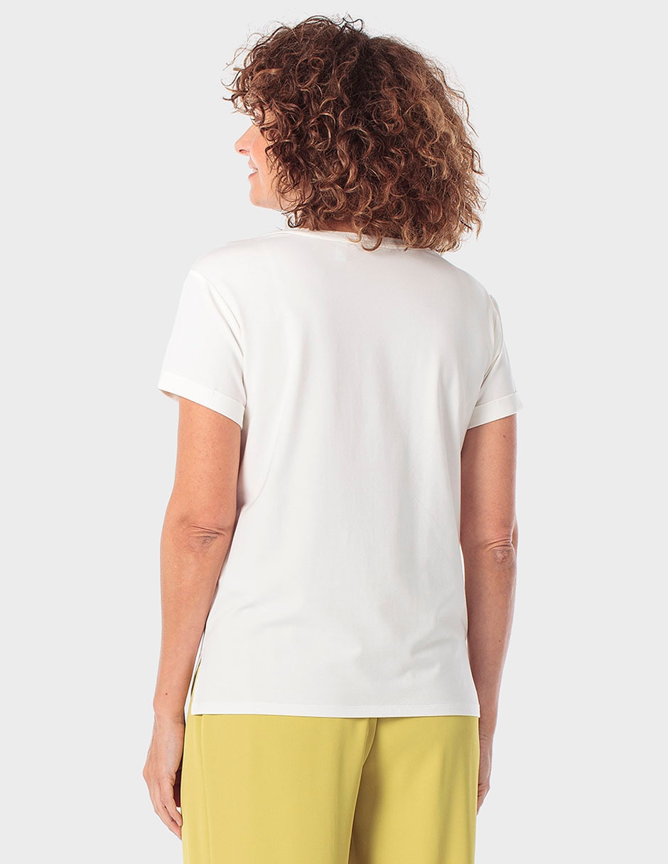 Playera manga corta cuello redondo para mujer 2