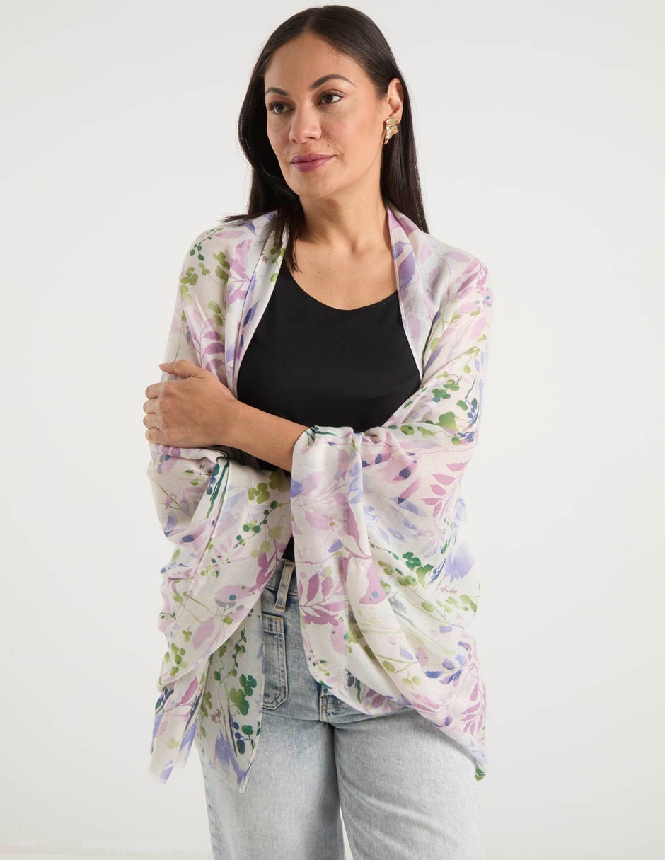 Pashmina con estampado floral para mujer 1