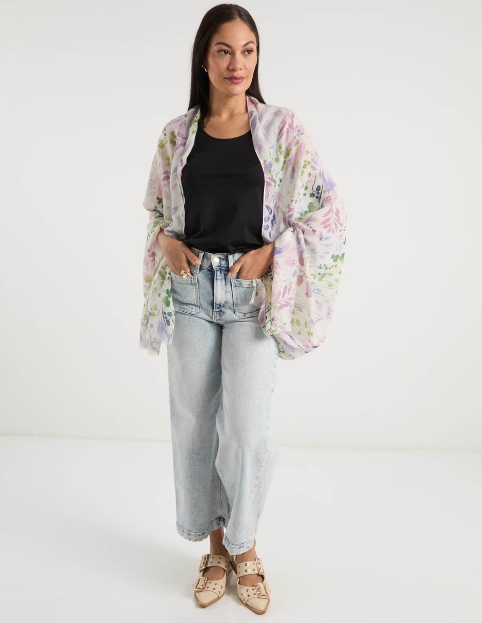 Pashmina con estampado floral para mujer 8