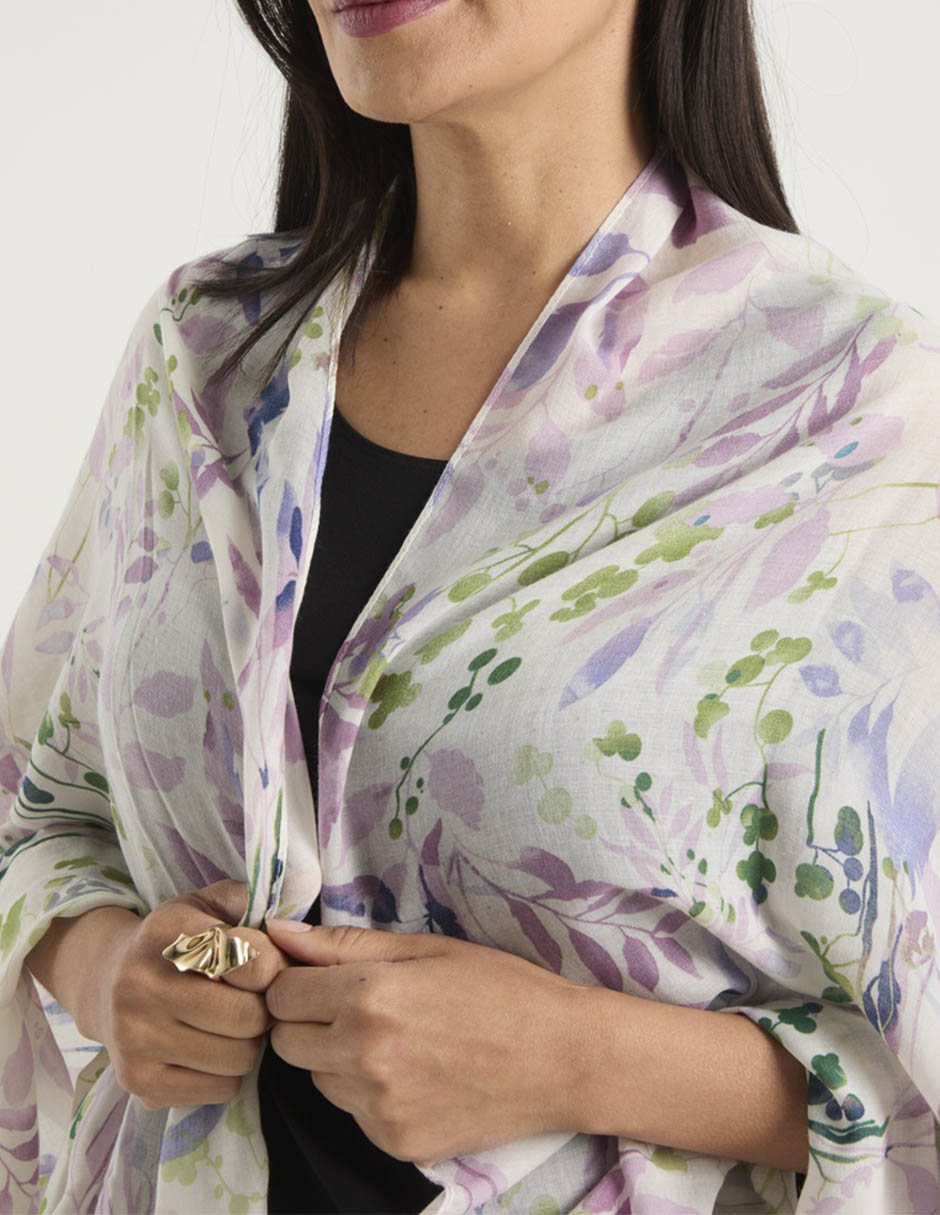 Pashmina con estampado floral para mujer 9