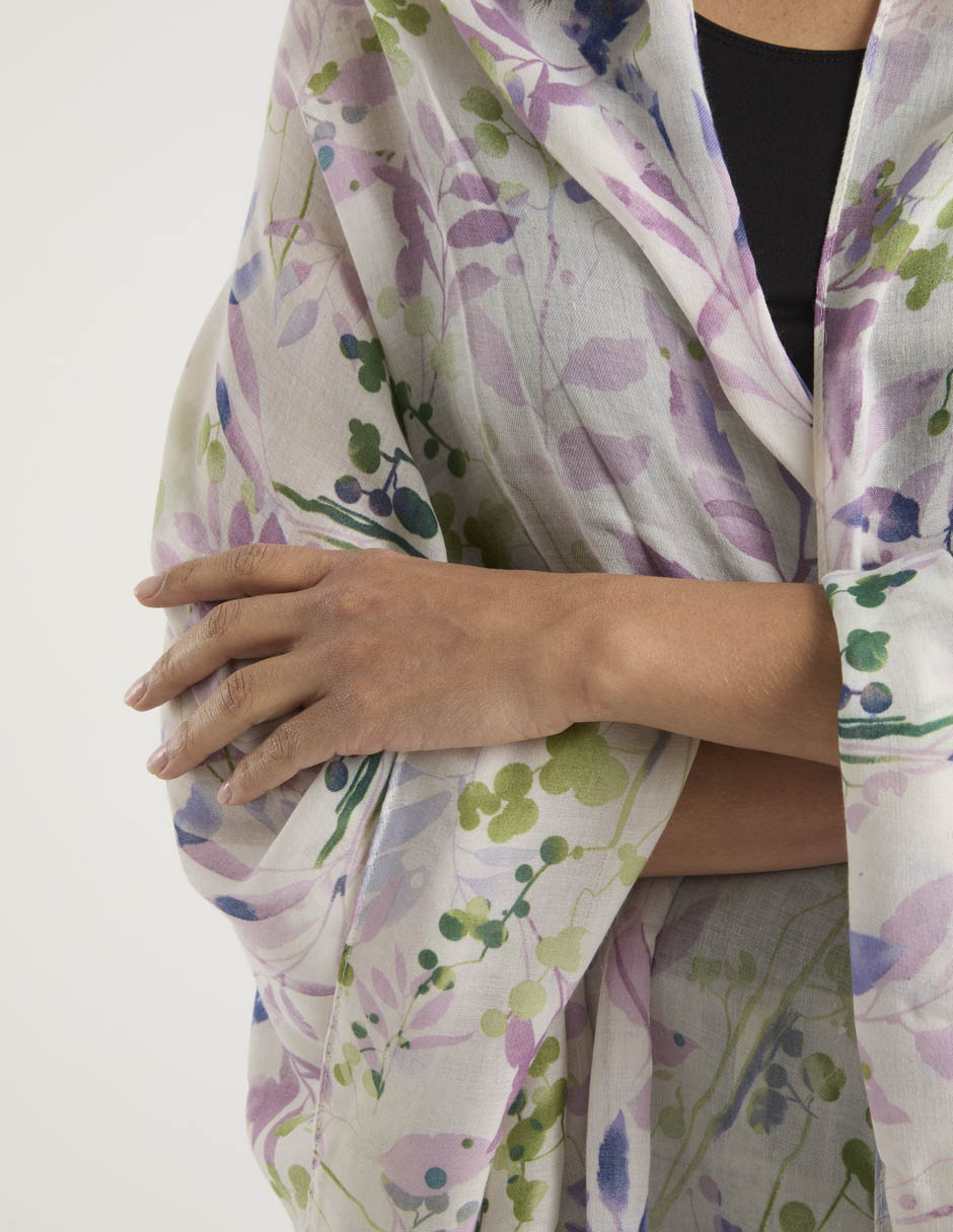 Pashmina con estampado floral para mujer 10