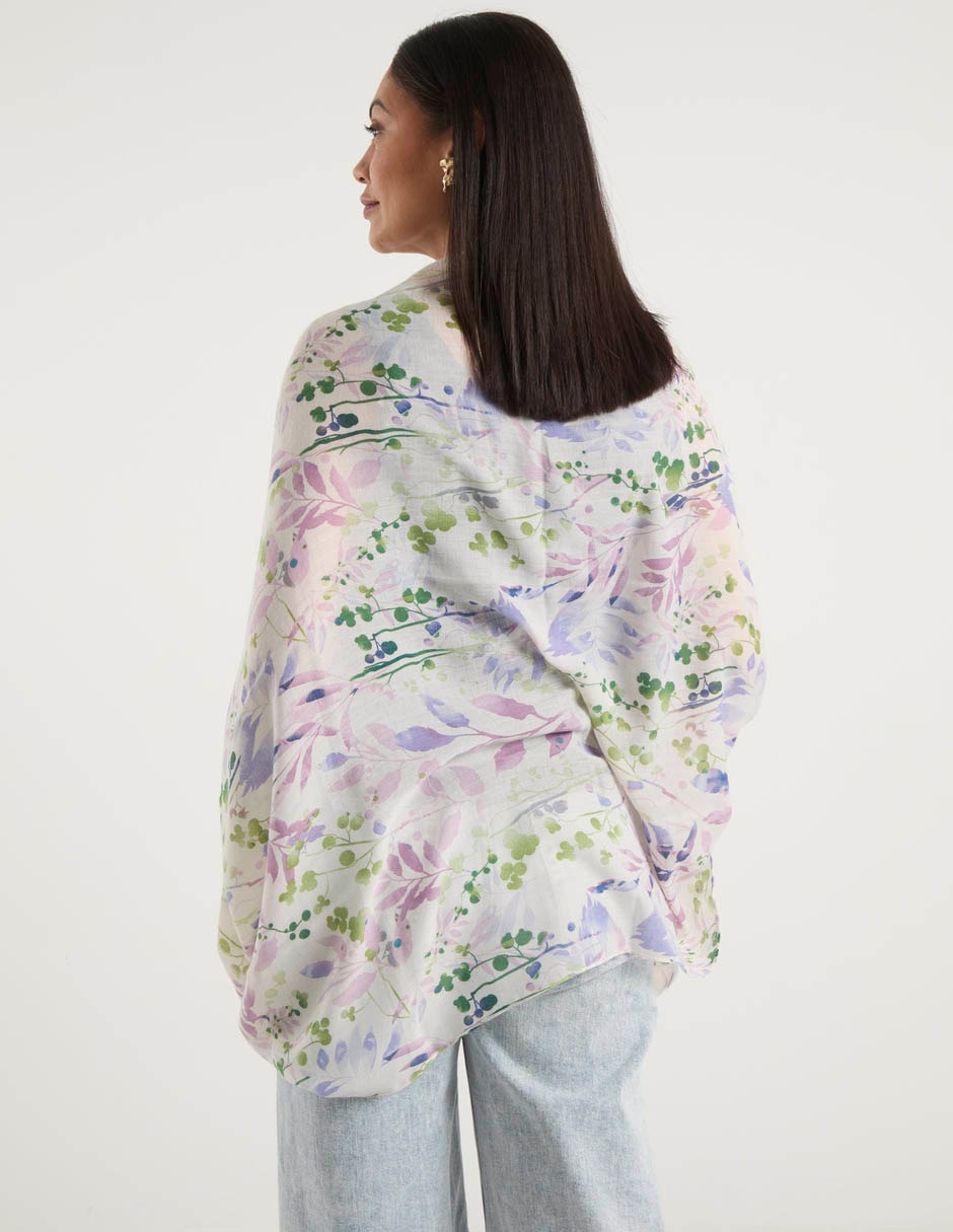 Pashmina con estampado floral para mujer 11