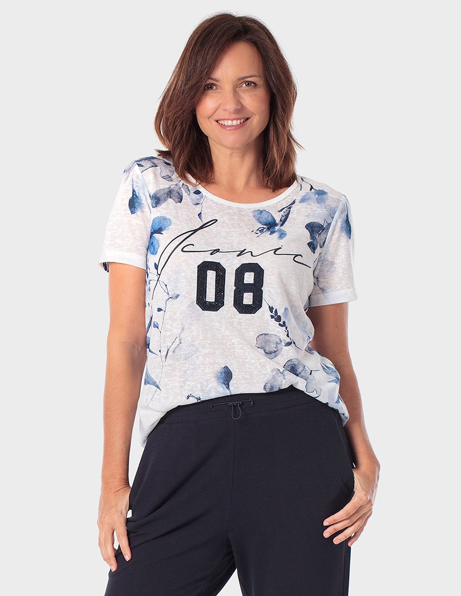 Playera manga corta cuello redondo para mujer Playera manga corta cuello redondo para mujer