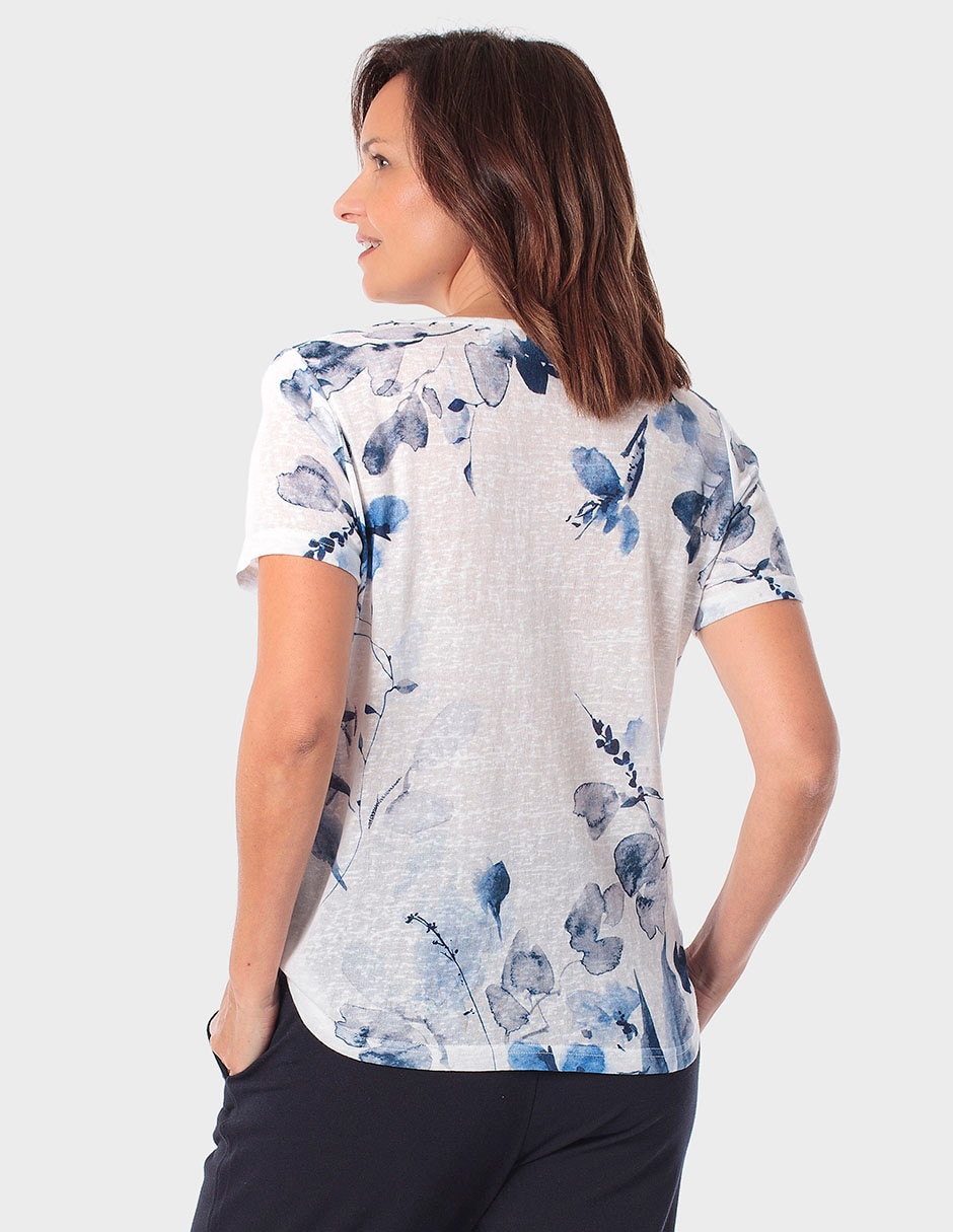 Playera manga corta Punt Roma cuello redondo para mujer