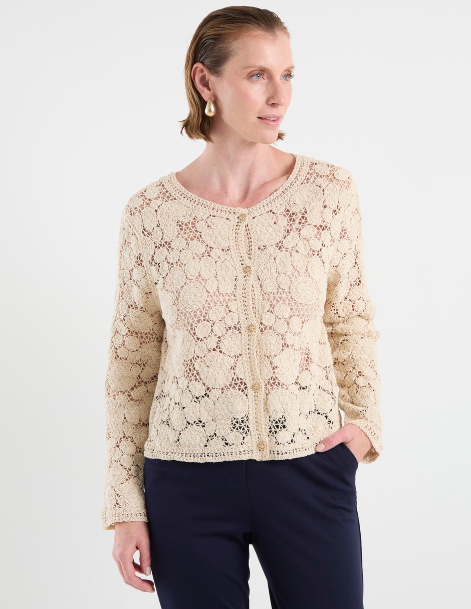 Suéter cuello redondo para mujer 4