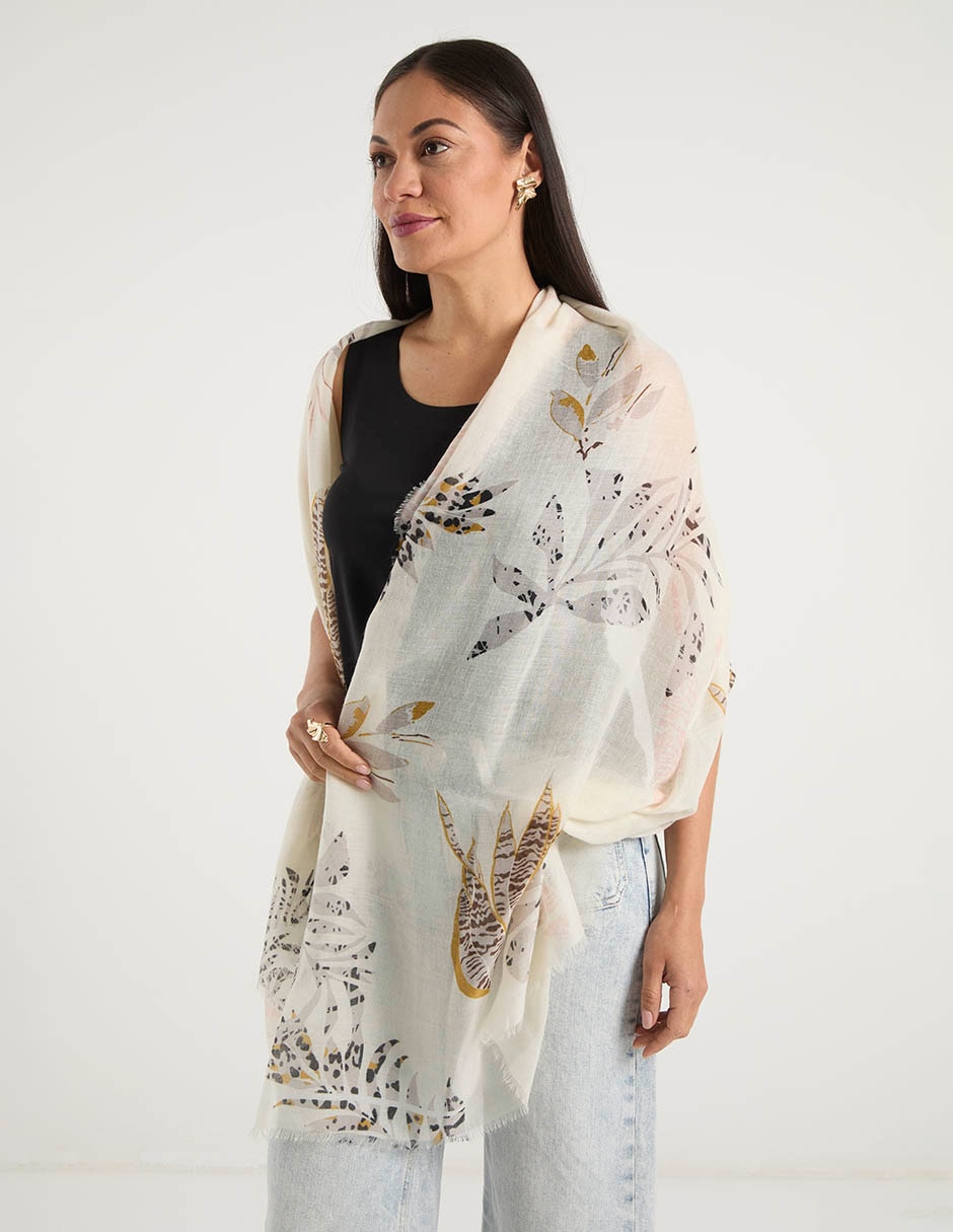 Pashmina Punt Roma con estampado floral para mujer