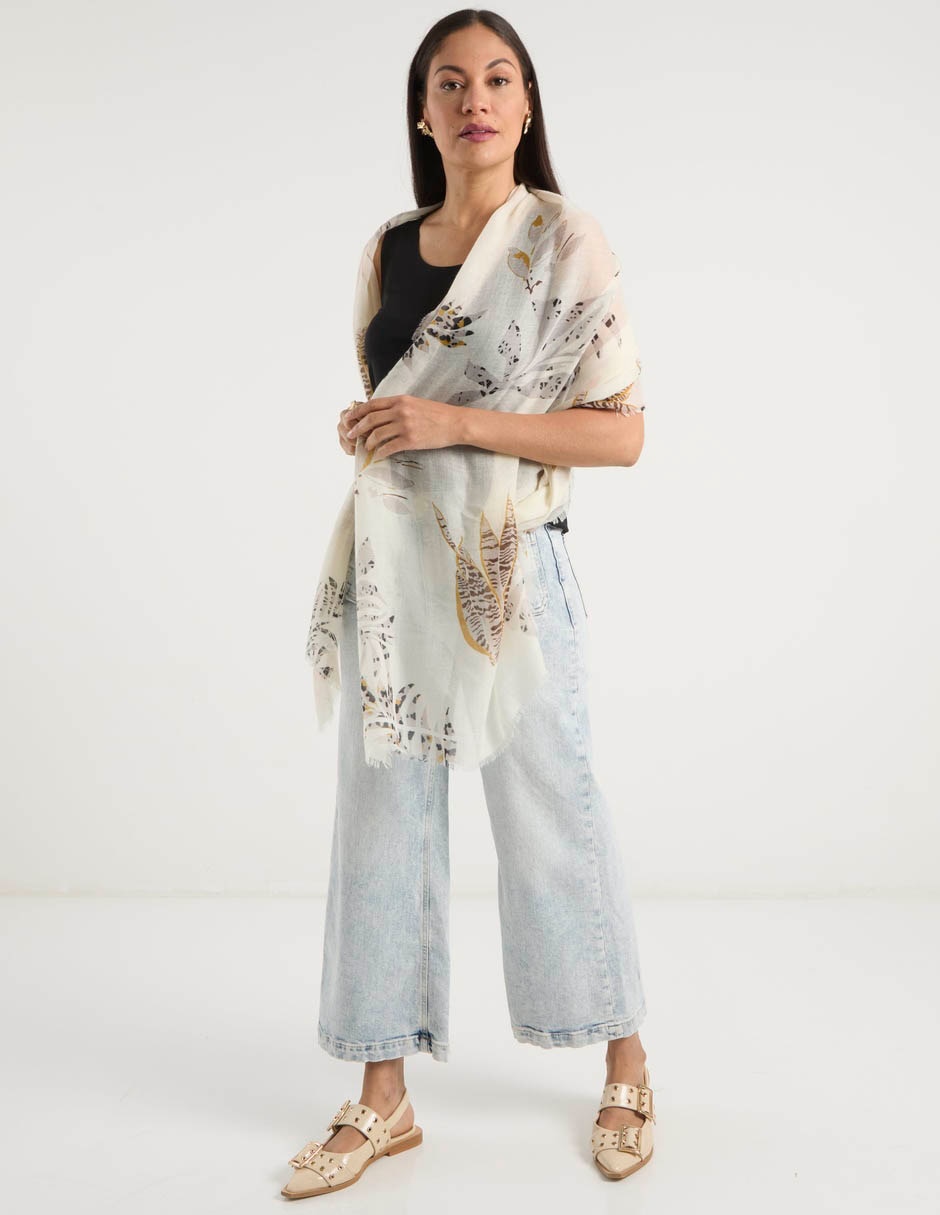 Pashmina Punt Roma con estampado floral para mujer