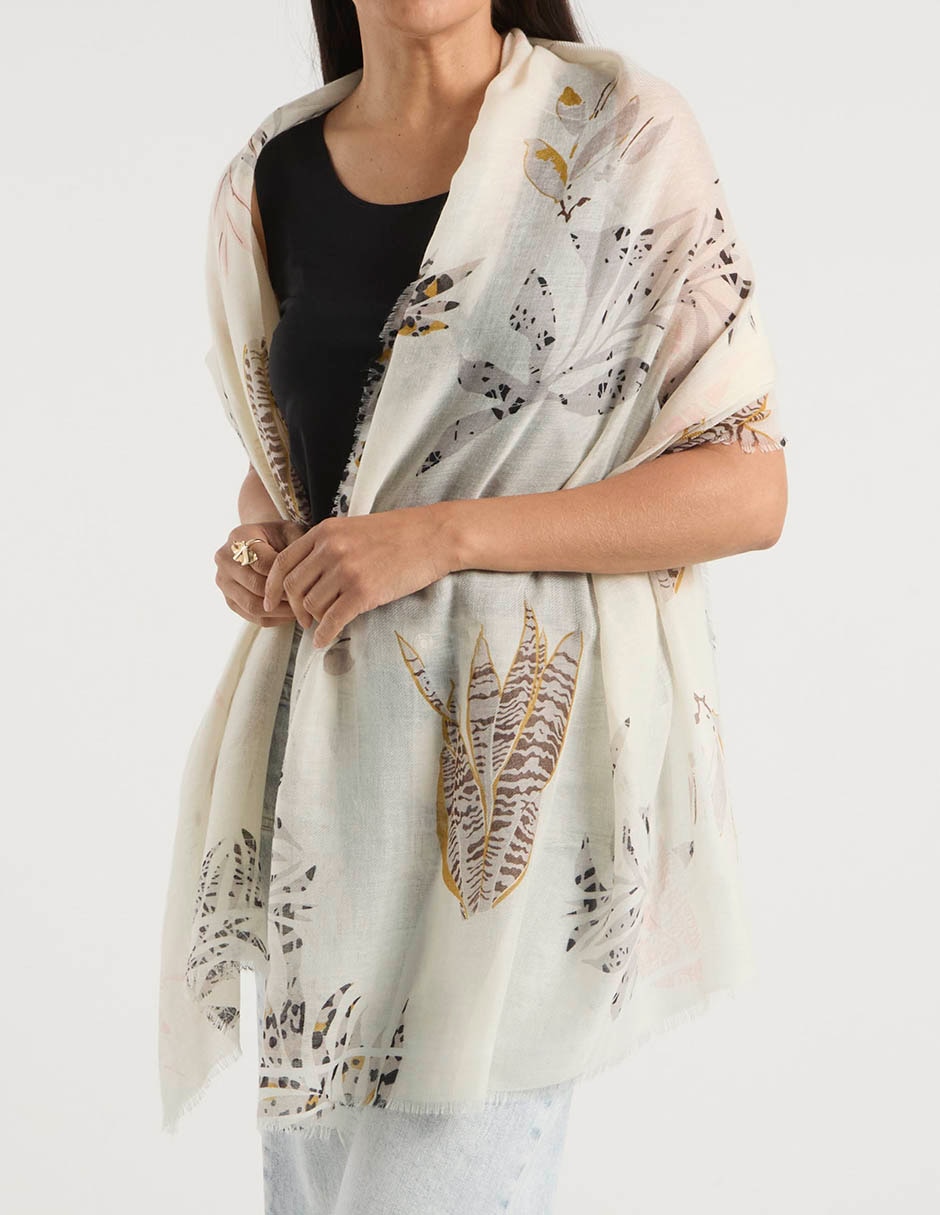 Pashmina Punt Roma con estampado floral para mujer