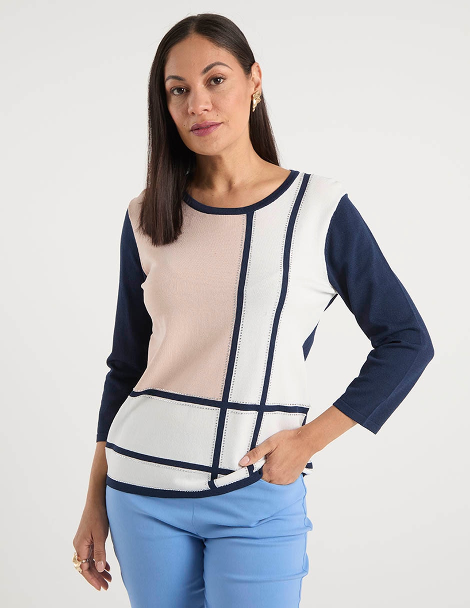 Suéter cuello redondo para mujer 1