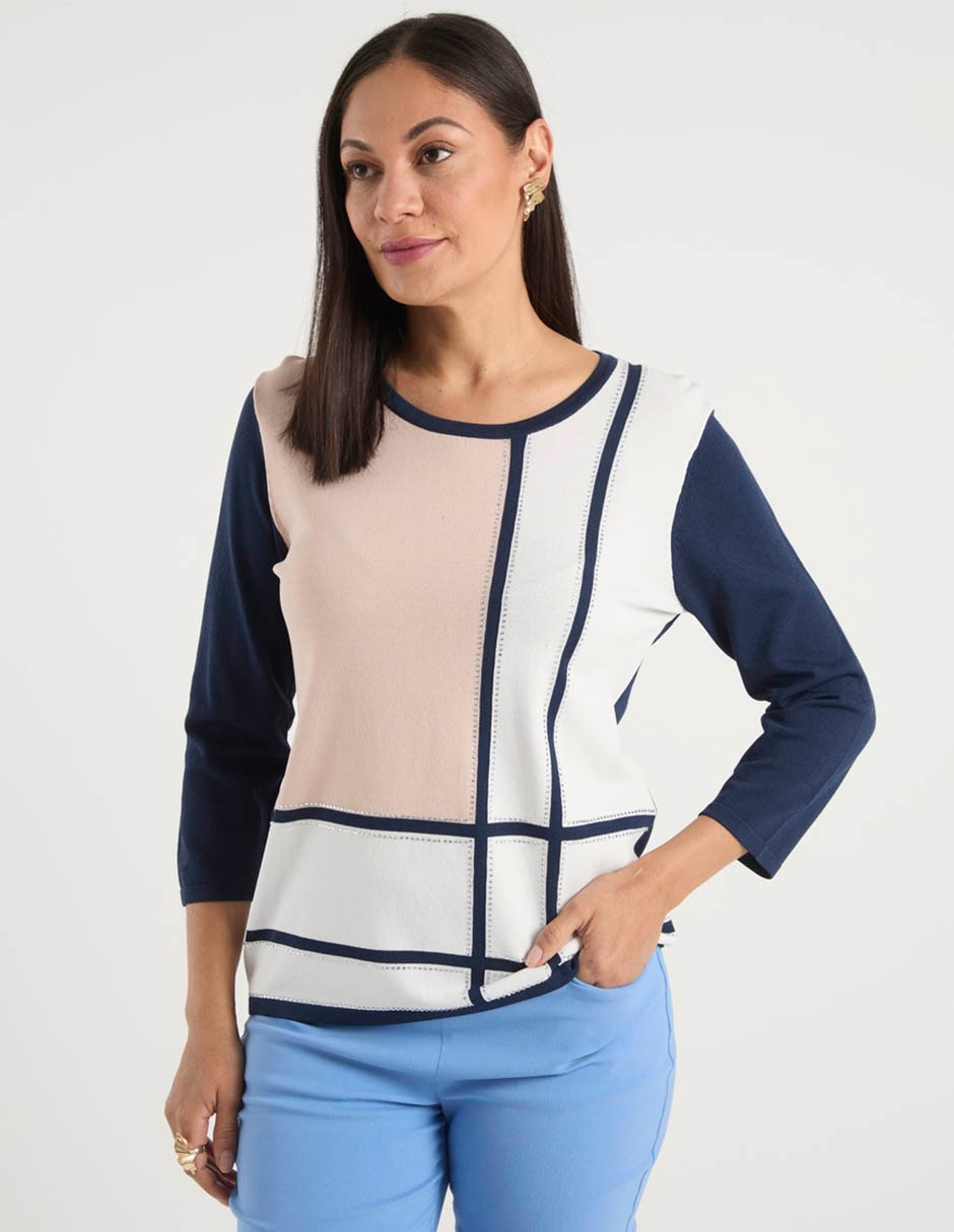 Suéter cuello redondo para mujer 4