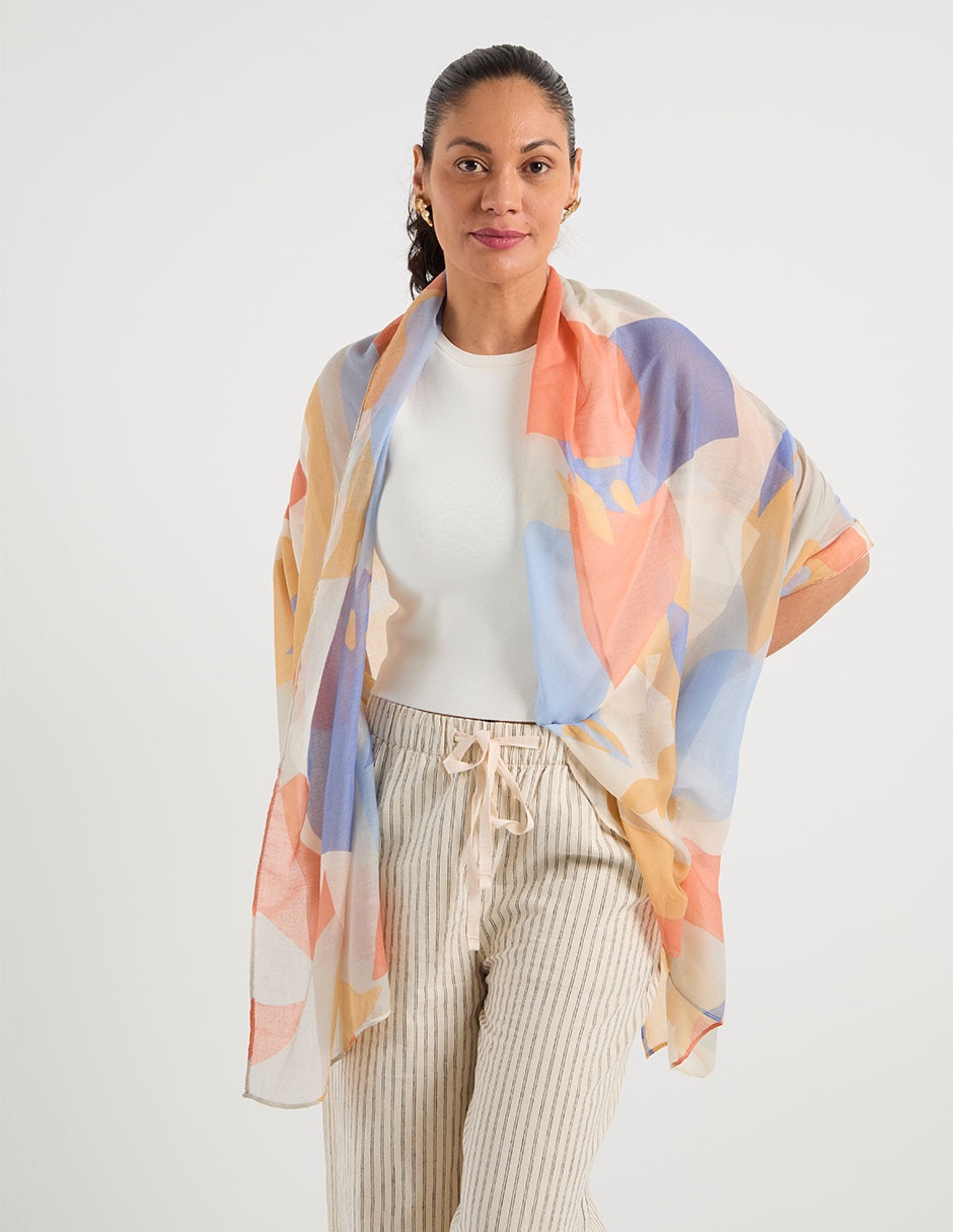 Pashmina con estampado floral para mujer 1