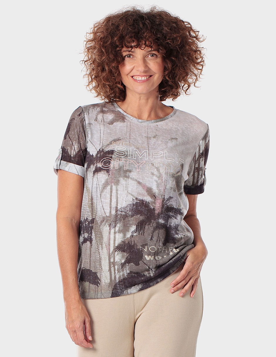 Playera manga corta Punt Roma cuello redondo para mujer