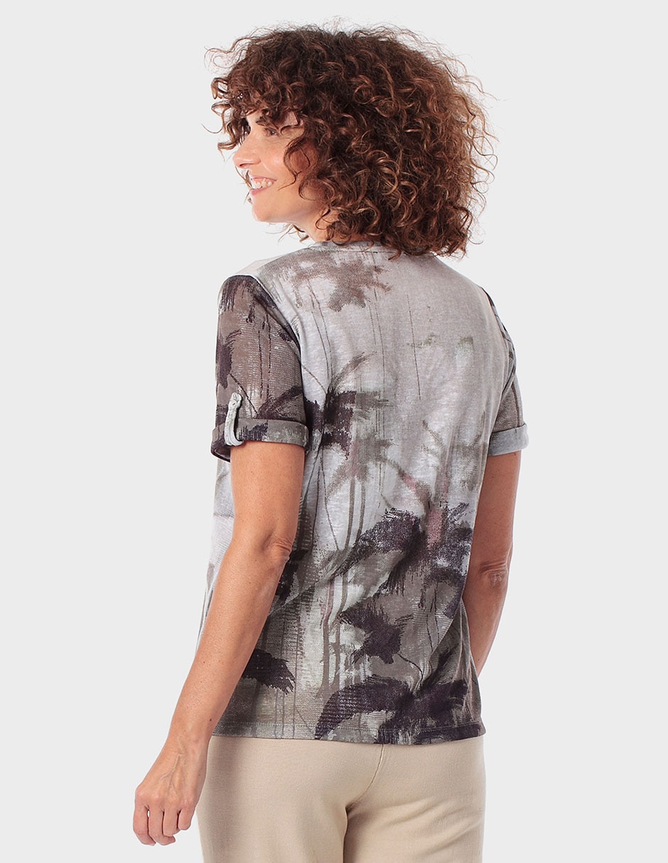 Playera manga corta Punt Roma cuello redondo para mujer