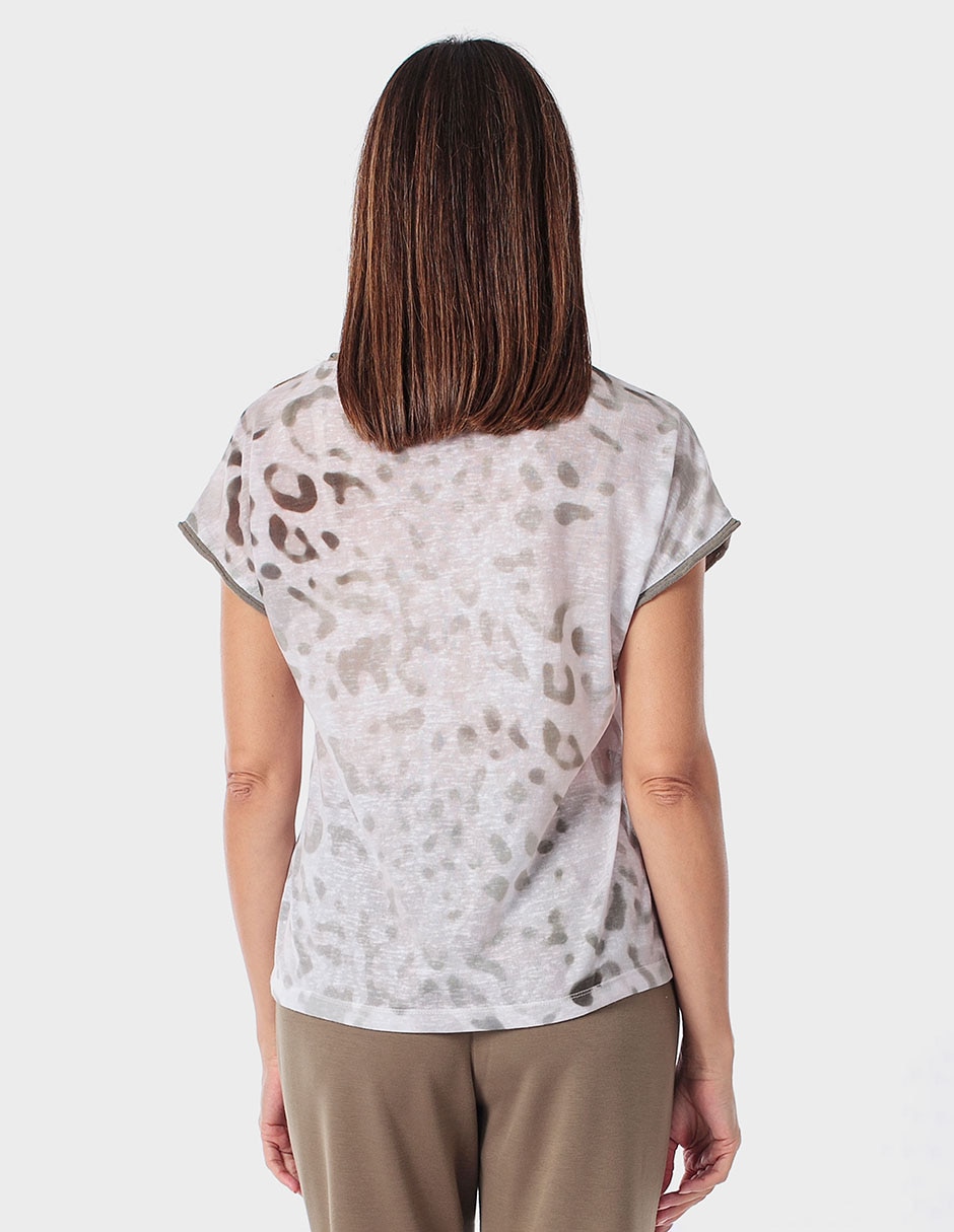 Playera manga corta Punt Roma cuello redondo para mujer