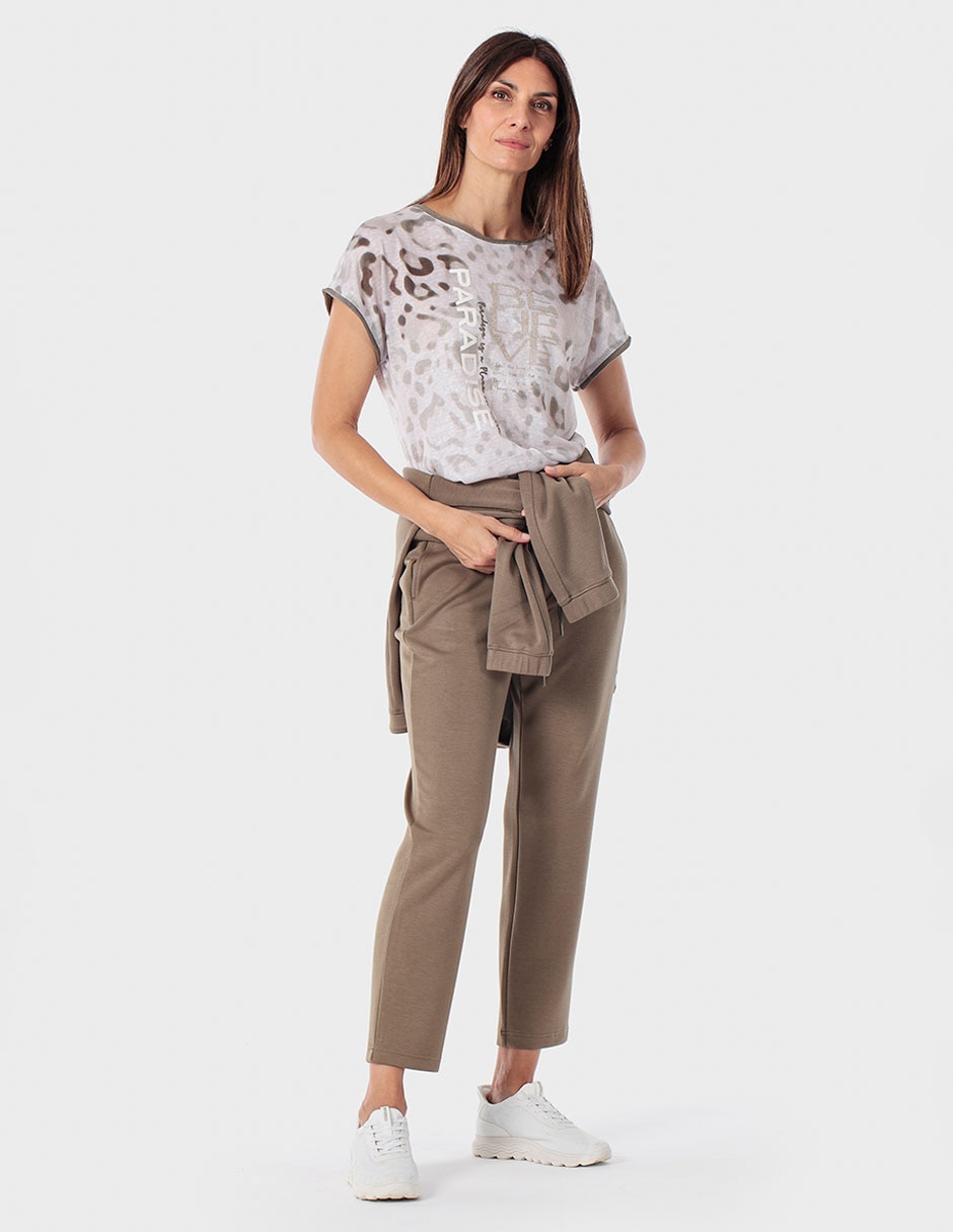 Playera manga corta Punt Roma cuello redondo para mujer