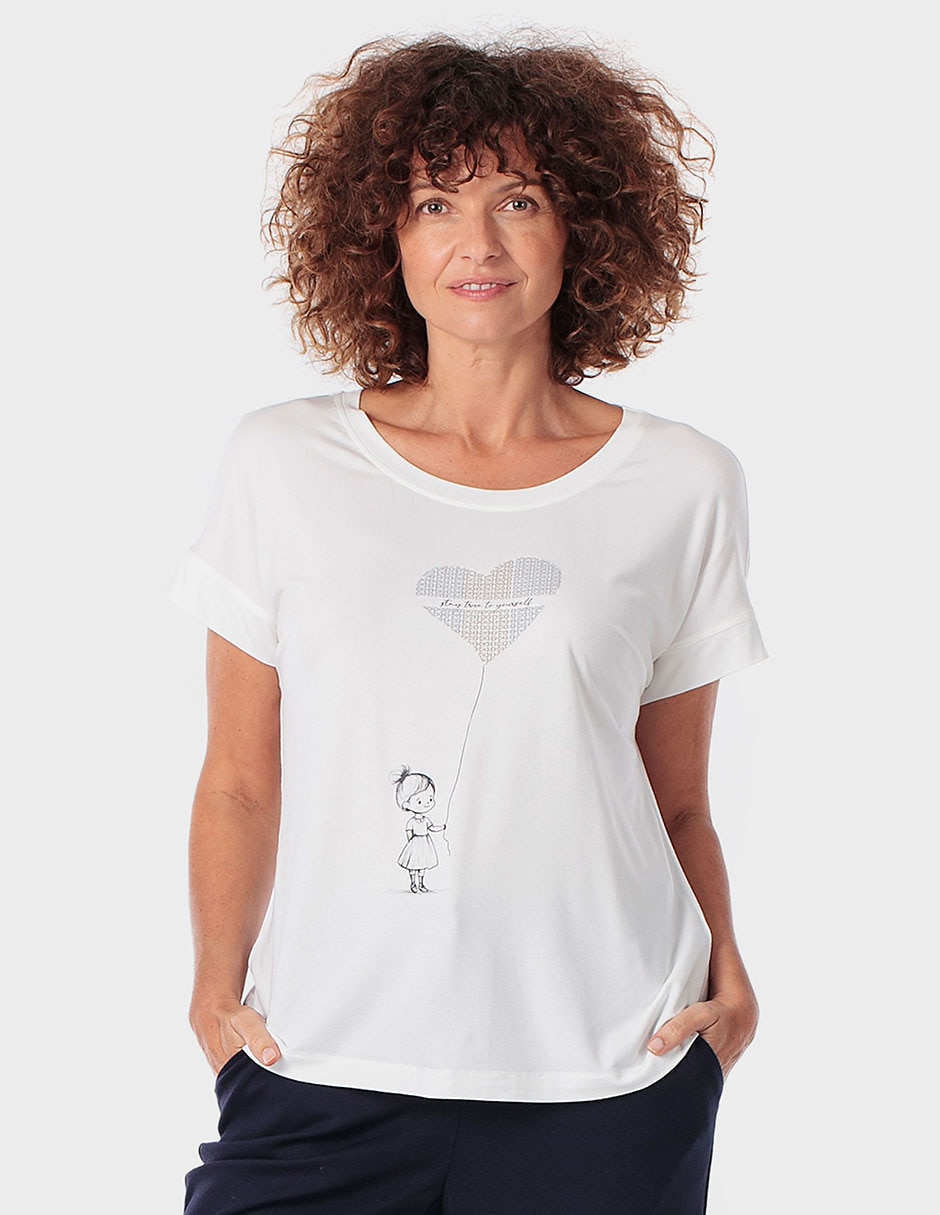 Playera manga corta Punt Roma cuello redondo para mujer