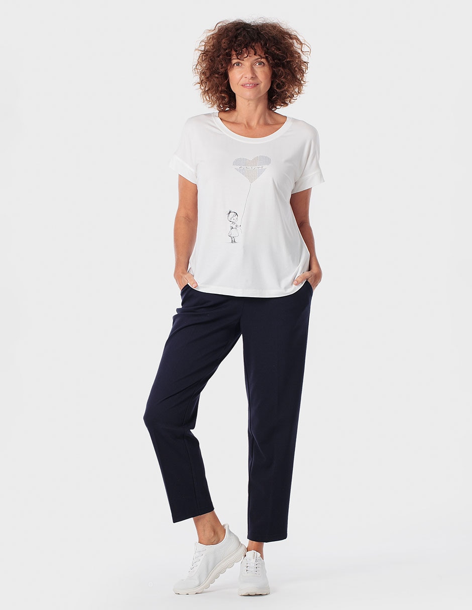 Playera manga corta Punt Roma cuello redondo para mujer