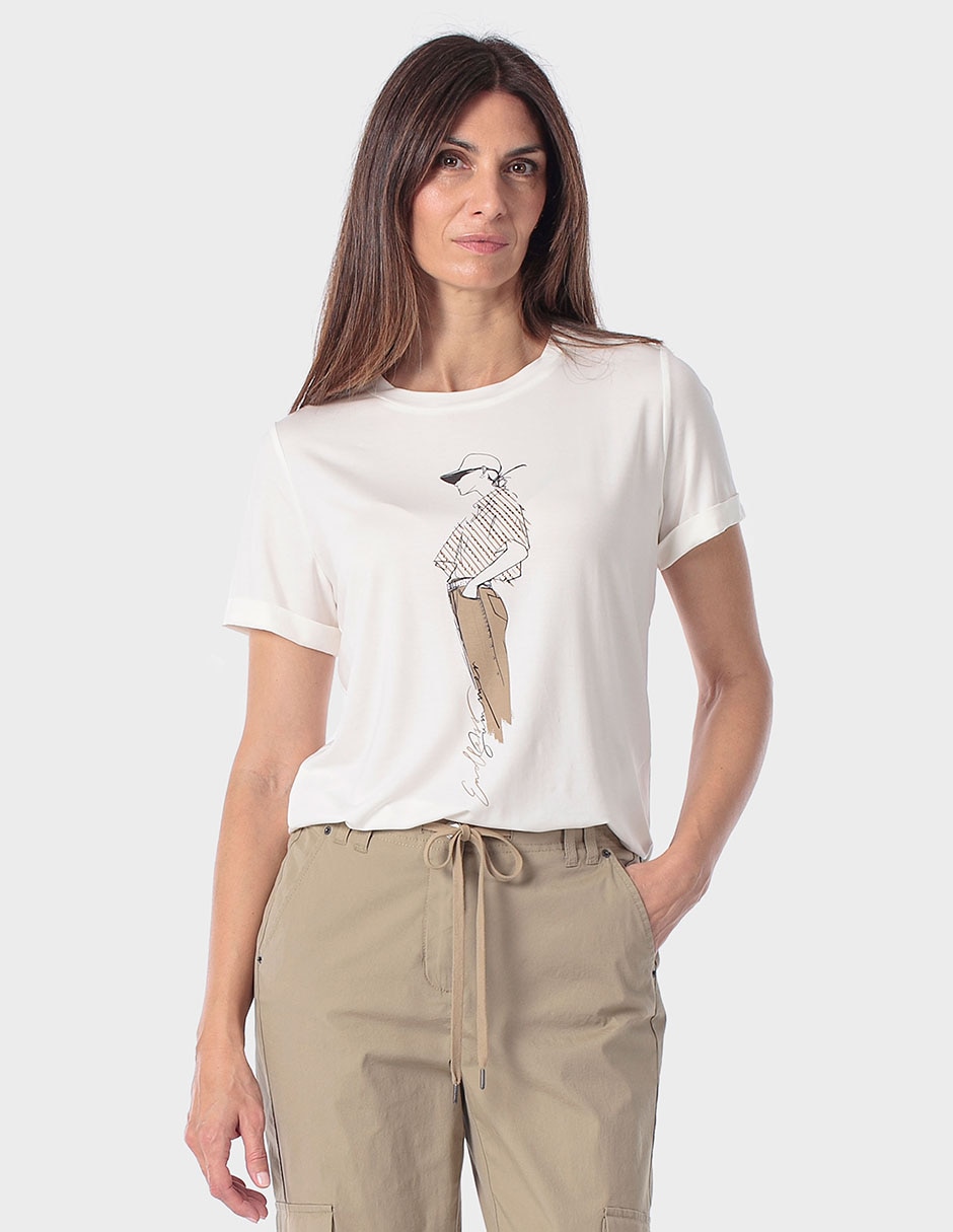 Playera manga corta cuello redondo para mujer 1