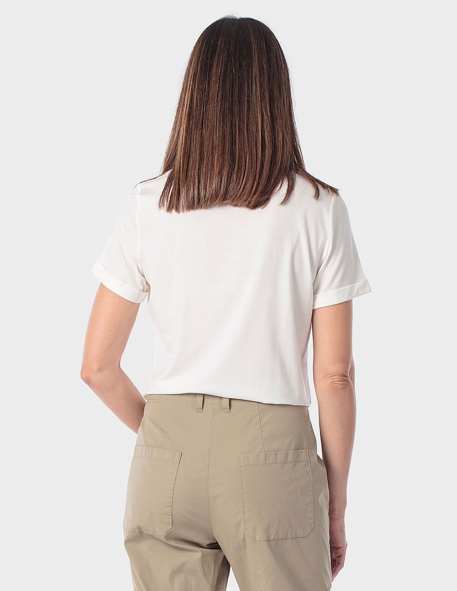 Playera manga corta cuello redondo para mujer 4