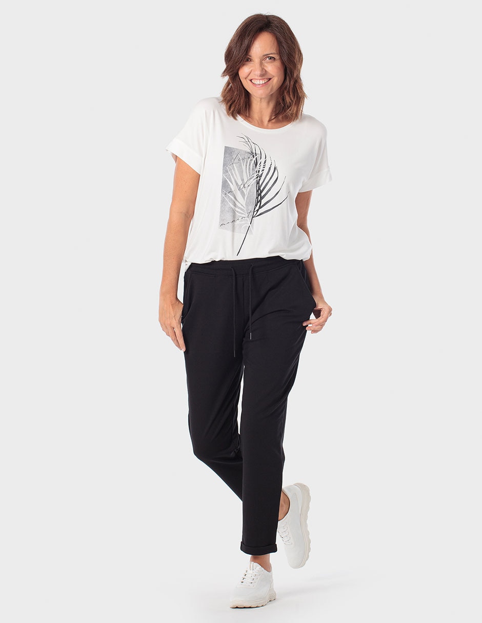 Playera manga corta Punt Roma cuello redondo para mujer