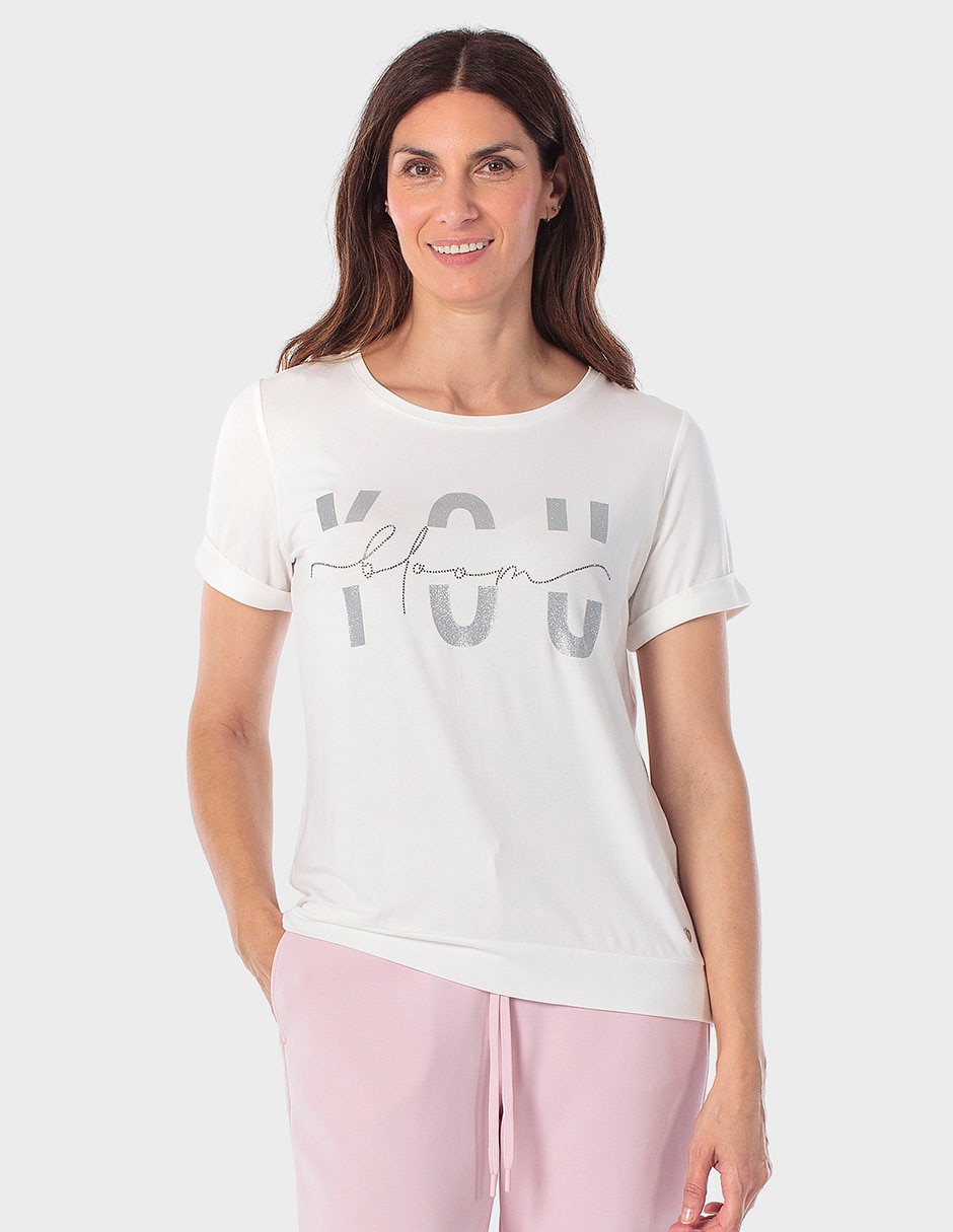 Playera manga corta Punt Roma cuello redondo para mujer