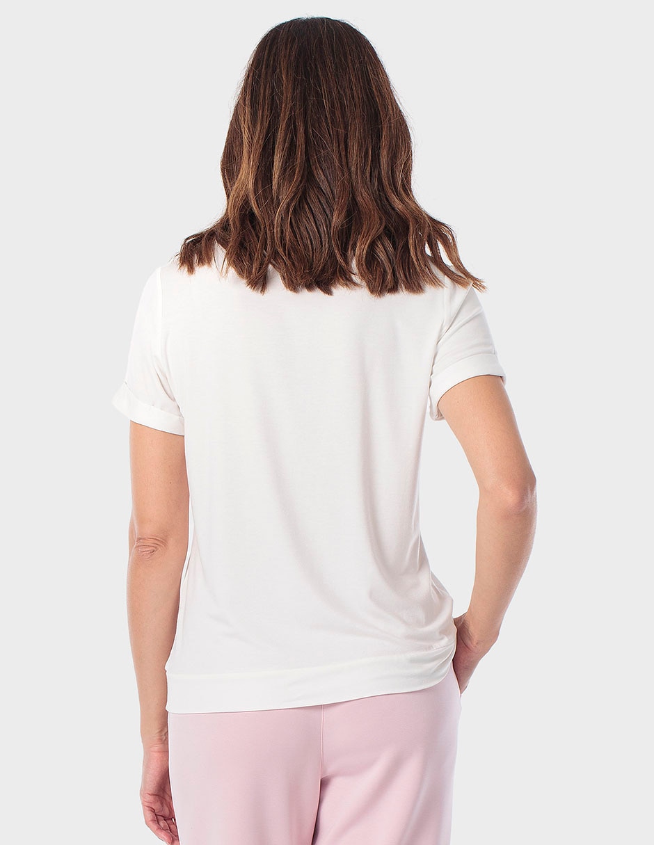 Playera manga corta Punt Roma cuello redondo para mujer