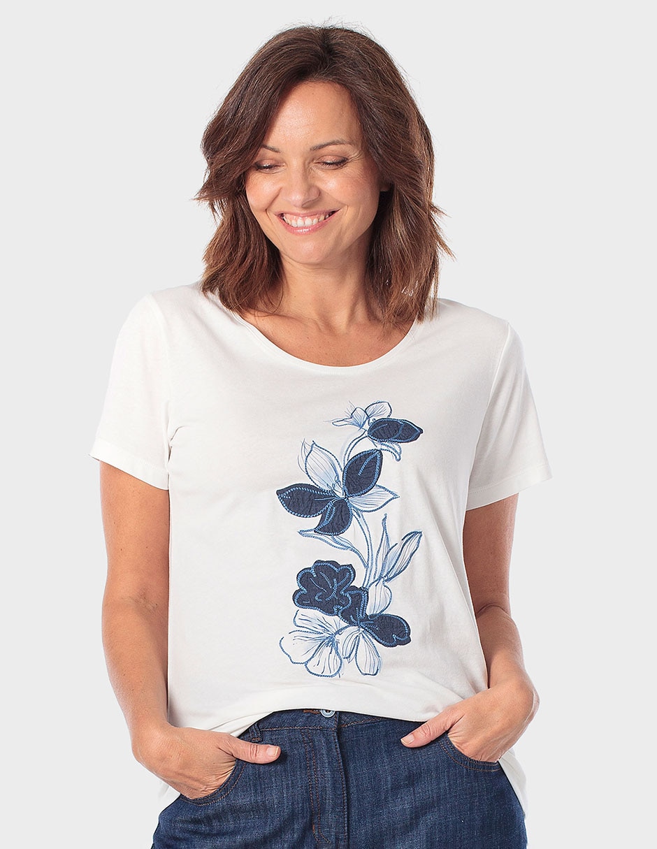 Playera manga corta cuello redondo para mujer 1
