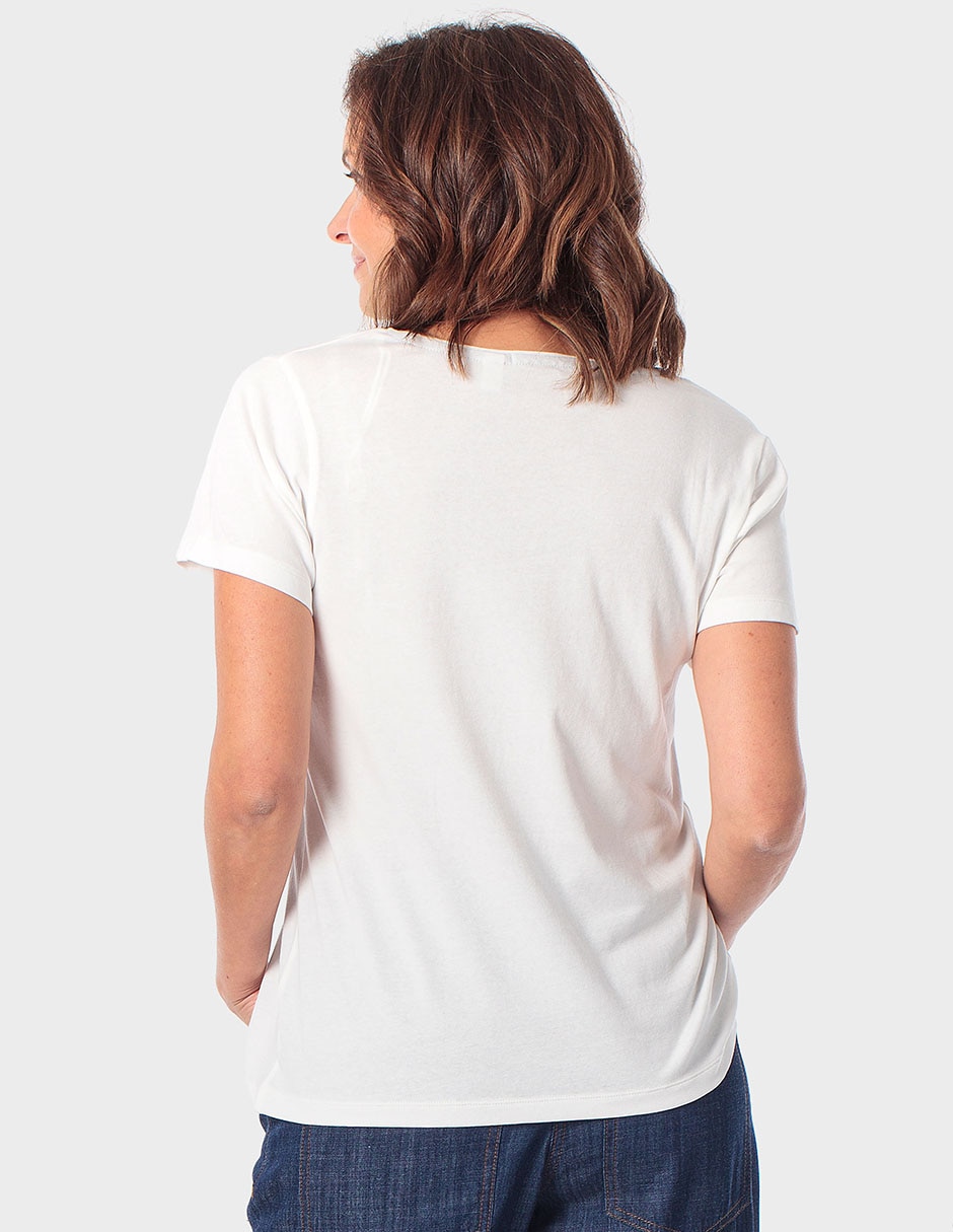 Playera manga corta cuello redondo para mujer 4