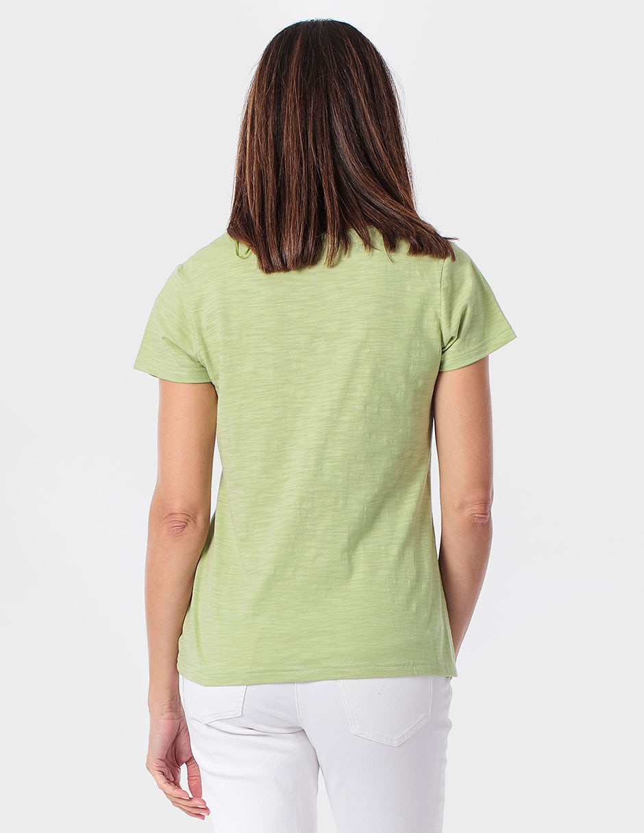 Playera manga corta Punt Roma cuello redondo para mujer