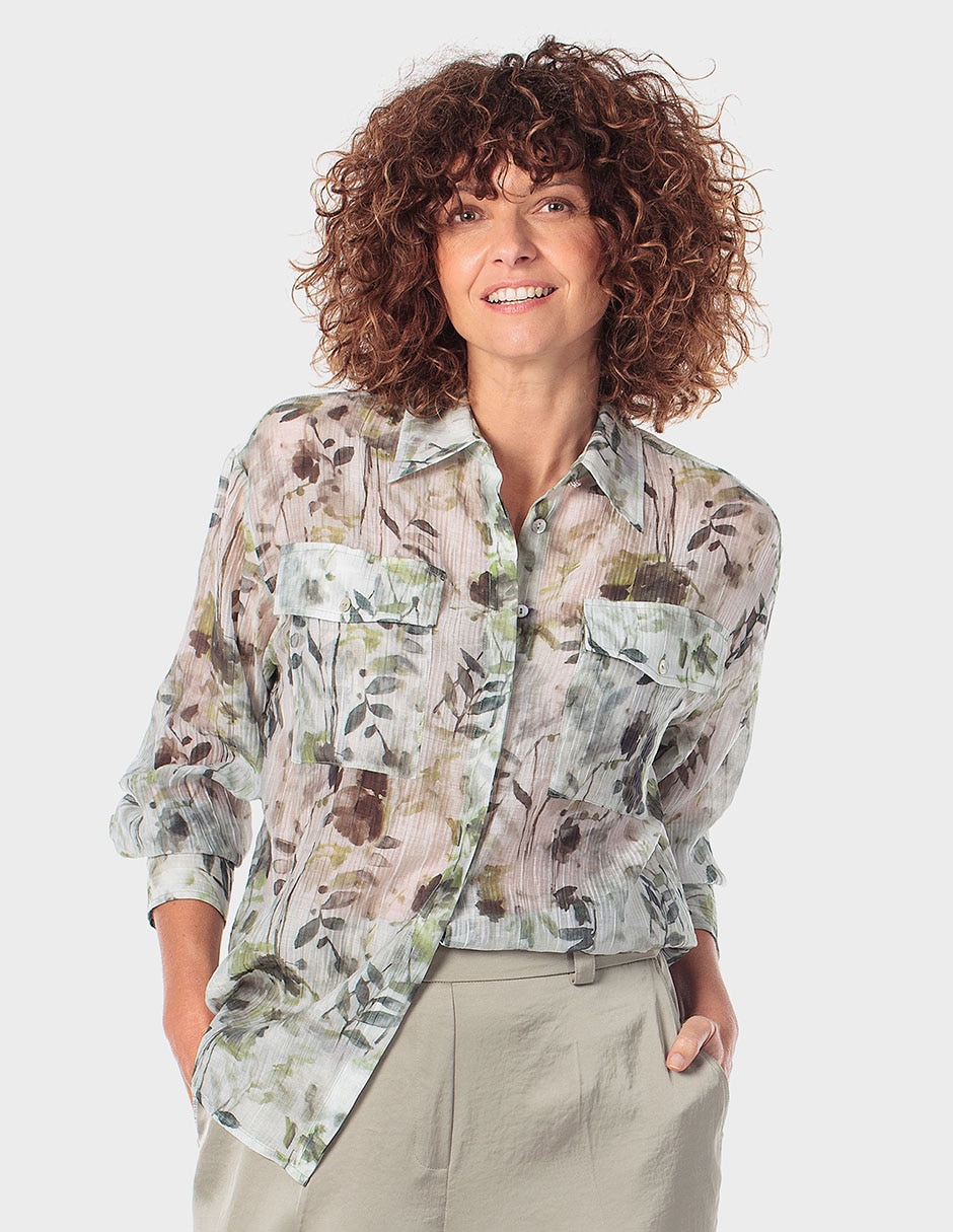 Blusa Punt Roma manga larga para mujer