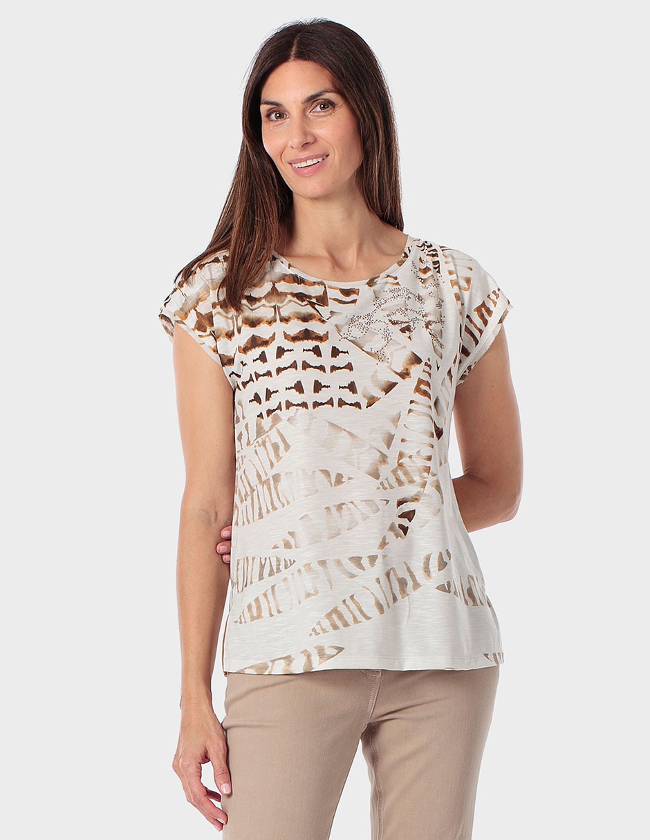 Playera manga corta Punt Roma cuello redondo para mujer