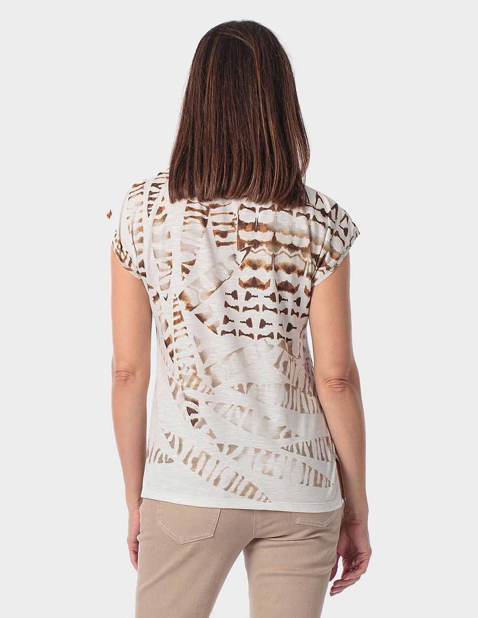 Playera manga corta Punt Roma cuello redondo para mujer