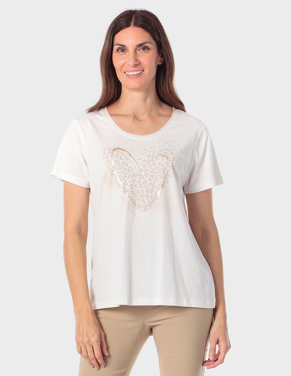 Playera manga corta Punt Roma cuello redondo para mujer