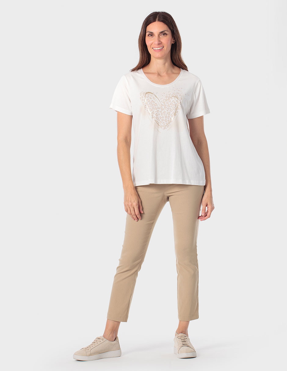 Playera manga corta Punt Roma cuello redondo para mujer