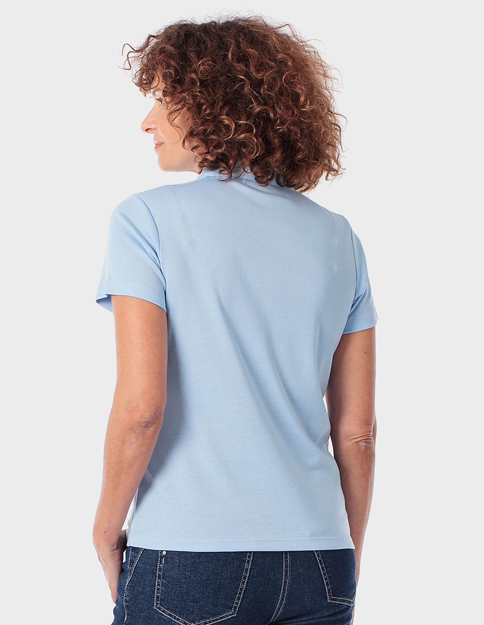 Playera manga corta Punt Roma cuello polo para mujer