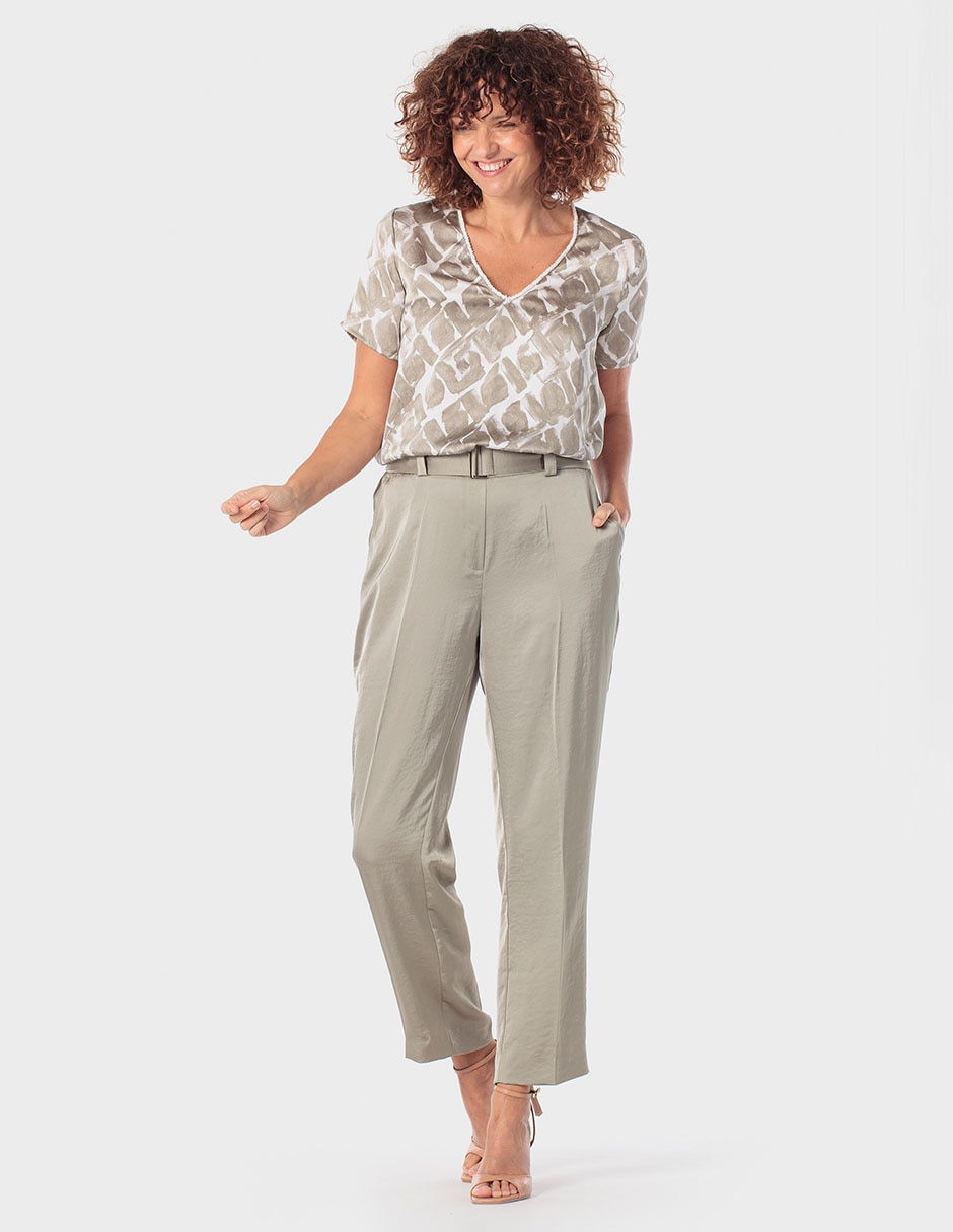 Blusa Punt Roma manga corta para mujer
