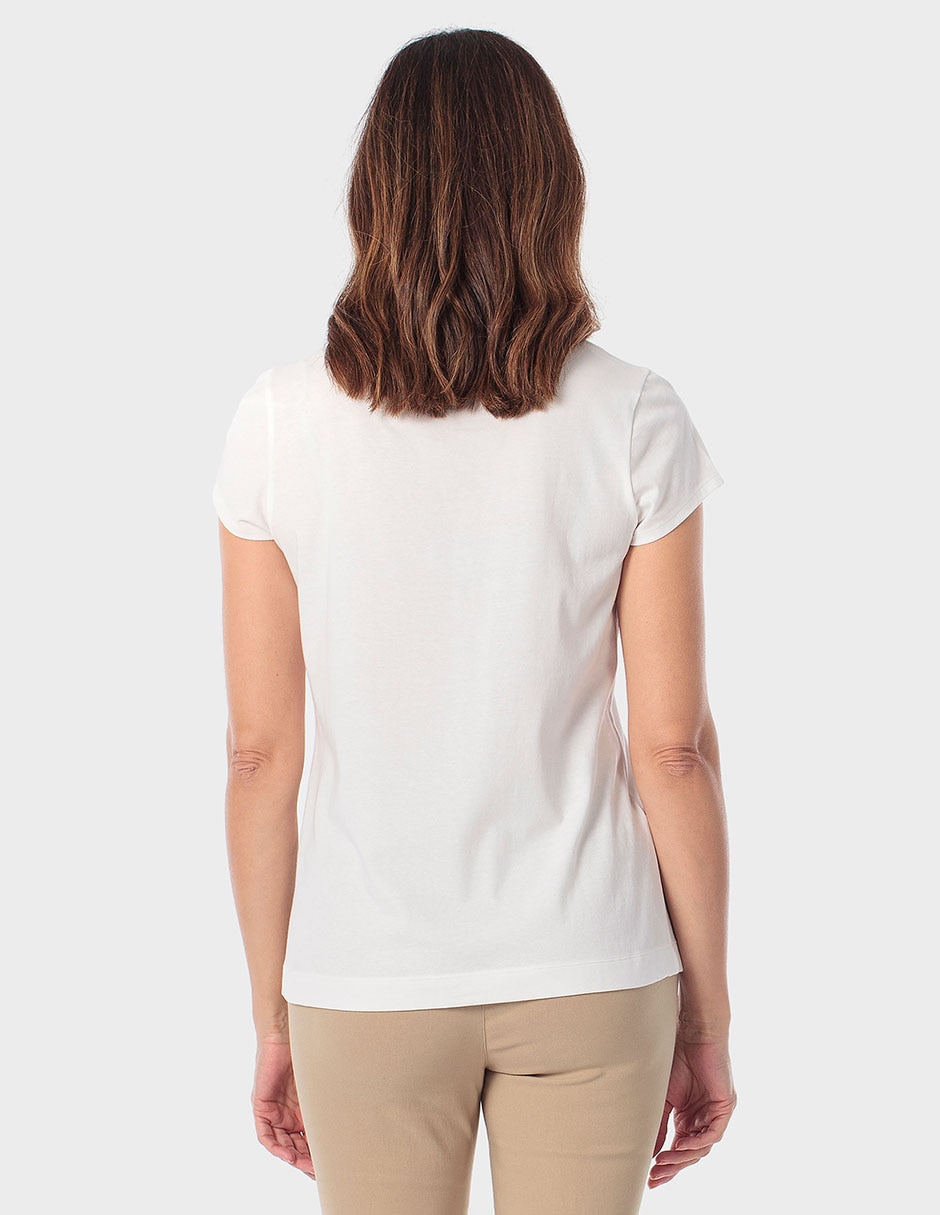 Playera manga corta Punt Roma cuello redondo para mujer